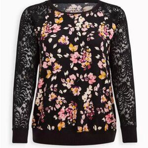 Torrid sweater with lace sleeves